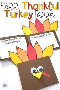 a paper turkey book with the words free printable thanksgiving books for kids to make