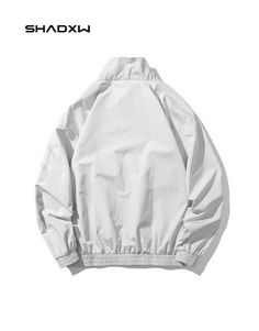 White Techwear Jacket White Techwear Outerwear For Streetwear, Streetwear Windbreaker With Stand Collar, Breathable Nylon Techwear Windbreaker, Winter Techwear Windbreaker With Stand Collar, White Stand Collar Outerwear For Outdoor, Solid Color Techwear Windbreaker For Streetwear, Techwear Windbreaker With Stand Collar And Pockets, White Windproof Outerwear For Streetwear, Breathable Functional Outerwear For Streetwear