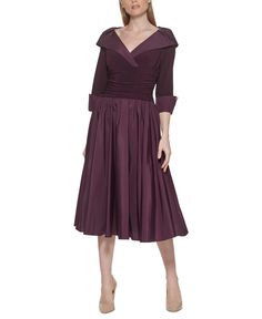 in stock Eggplant Color, Jessica Howard, Blue Dress Casual, Full Length Dress, Portrait Frame, Review Dresses, Navy Color, Fit Flare Dress, Fit & Flare