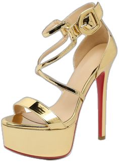 Gold Heels With Red Sole For Party, Gold Heels With Red Sole And Round Toe, Gold Open Toe Heels With Red Sole, Summer Shoes For Women, Understanding Men, Red Bottom, Ankle Strap High Heels, Red Bottoms, Stiletto Pumps