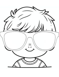 a drawing of a boy wearing sunglasses with the word's name in front of him