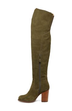 Instantly embolden your look with a dramatic over-the-knee boot crafted from supple suede and racked up on a chunky block heel to heighten the leggy allure. 3 1/2" heel (size 8.5) 21" shaft; 15" calf circumference Partial side-zip closure Leather upper/synthetic lining and sole Imported BP. Shoes Knee-high Suede Boots With Stacked Heel, Suede Knee-high Boots With Stacked Heel, Chic Thigh High Suede Boots, Tall Suede Over-the-knee Boots, Suede Over-the-knee Boots For Fall, Over The Knee Suede Boots For Fall, Chic Suede Knee-high Boots, Knee-high Suede Heeled Boots, Chic Suede Over-the-knee Boots