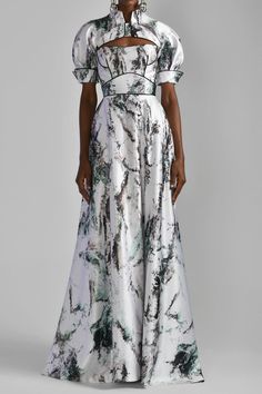 Printed mini jacket with strapless printed dress – HerTrove Off-shoulder Floral Print Gala Dress, Floral Print Maxi Dress With Square Neck For Evening, Square Neck Floral Print Maxi Dress For Evening, Evening Floral Print Maxi Dress With Square Neck, Evening Floral Print A-line Dress, A-line Floral Print Evening Dresses, Evening A-line Dress With Floral Print, Satin Strapless Dress, Mini Jacket