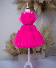 Hot Pink Dress, Birthday Girl Dress, Party, Prom, Flower Girl Gown, Tutu Tulle Dress, Toddler Dress, Knee Dress, Dance Costume, Photoshoot, Special Occasion, Baby Dress, Corset Dress Tutu tulle dress for baby girl  have very original fashionable design... is so gorgeous that we do not have enough words to express how is it! This stylish dress is perfect for any celebration - birthday party, wedding flower girl or Junior Bridesmaid, Christmas, prom, photoshoot and other special occasions... Featu Hot Pink Birthday Party, Costume Photoshoot, Hot Pink Birthday, Birthday Party Girl, Flower Girl Gown, Baby Birthday Dress, Prom Photoshoot, Dress Tutu, Pink Birthday Party