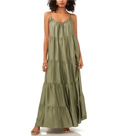 Vince Camuto Crew Neck Sleeveless Maxi A-Line Dress | Dillard's Cami Maxi Dress, Spaghetti Strap Maxi Dress, Beach Skirt, Long Dress Casual, Tank Top Dress, Spaghetti Strap Dress, Daily Dress, Look Casual, Sleeveless Maxi Dress