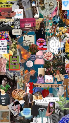 the collage shows many different pictures and words on it's wallpapers