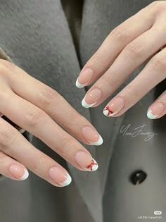 Cute Simple Coquette Nails, Coquette Short Nails, White Nail Ideas, Bow Nail Designs, Valentines Coquette, Cozy January, Colourful Nails, Brown Nails Design