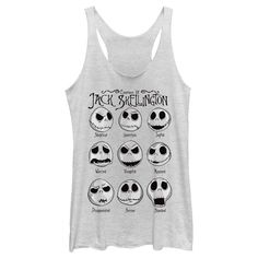 a women's tank top with the faces of jack skellingon on it