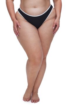 Contrast trim brings sporty style to these bikini bottoms complete with moderate back coverage. Moderate back coverage 80% nylon, 20% elastane Hand wash, dry flat Imported Black Owned/Founded Good American, Sporty Style, Contrast Trim, Hand Wash, Nordstrom, Bring It On, Trim, Black