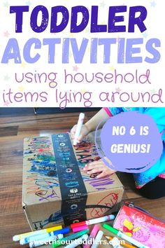 an image of toddler activities using household items