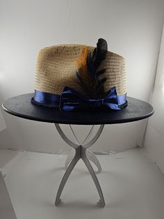 FUR FEATHER Wide Brim FEDORA Hat, Cream or Natural Royal Blue Themed Oak Wooden Brim Hat for Fashion I'm thrilled to introduce you to my latest creation, the Wide Brim Fedora Hat, designed to elevate your fashion game and make a striking statement. This luxurious piece features a royal blue-themed oak wooden brim that adds a sophisticated touch to any look. Whether you choose Cream or Natural, this hat will seamlessly complement your outfit, whether you're dressing up for a special occasion or a Hat Cream, Sun Protection Cream, Wide Brim Straw Hat, Luxury Hats, Fedora Hat Women, Wide Brim Fedora, Head Shapes, Cool Hats, Brim Hat