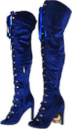 Satin Boots, Cheetah Boots, Western Cowgirl Style, Above Knee Boots, Velvet High Heels, Thigh Boots, Lace Up High Heels, Blue Boots, Thigh Boot