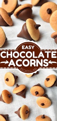 Chocolate Acorns, thanksgiving desserts, fall recipes Nilla Wafer Acorns, Chocolate Acorns Hershey's Kisses, Fall Treats No Bake, No Bake Finger Desserts, Thanksgiving Kid Desserts Easy, Thanksgiving Chocolate Dessert Ideas, Preschool Thanksgiving Treats, Mini Desserts Thanksgiving, Easy Holiday Treats Thanksgiving