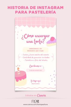 a pink birthday card with a cupcake on it and the words'come encargar