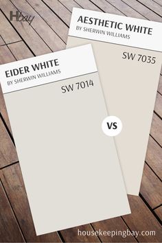 Aesthetic White SW 7035 vs Eider White SW 7014 Sw Eider White, Accessible Beige, Shoji White, Agreeable Gray, Cool Undertones, Trim Color, Sherwin Williams