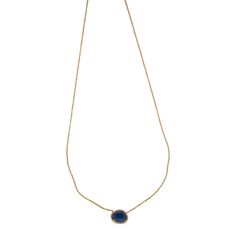 This is part of Chairish’s Fine Jewelry assortment.  If you are looking for a little bit of color to make you happy, this is your necklace. A perfect size sapphire for every day that you won't want to take off. We like to layer ours with the sapphire crescent pendant of the oval link chain with diamond connector clasp.  14K Gold; .08 CT Diamonds; 3.23 CT Sapphires; 16 - 18 inches Blue Round Cable Chain Necklace, Yellow Gold Briolette Sapphire Necklaces, Blue Faceted Round Pendant Necklaces, Blue Faceted Round Pendant Necklace, Elegant Faceted Sapphire Necklaces, Sapphire Necklace With Bezel Setting As Gift, Minimalist Sapphire Gemstone Necklace, Elegant Faceted Sapphire Necklace, Elegant Sapphire Faceted Necklace