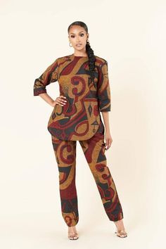 Description The Hana African print Ankara 2 piece set is 100% African wax cotton. It is made with love in Nigeria Zipper in top and rope in pants Side pockets in pants This piece set will be made in the fabrics attached. Kindly chat Us if You desire more fabric options and further questions concerning this outfit. Measurements Required -bust -waist -hips -thigh -height Care Instructions: Wash with soap Do not bleach Fitted Multicolor Printed Pant Set, Cotton Workwear Sets, Fitted Batik Print Long Sleeve Sets, Fitted Multicolor Cotton Pant Set, Fitted Long Sleeve Batik Print Sets, Ankara Trouser And Top, Tops Ankara, Trouser And Top, Ankara Pants