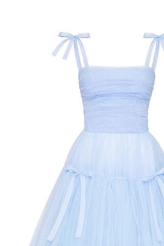 Buy Light Blue tie-straps tulle dress at Milla Dresses. Wide size range from XXS to XXL. FREE shipping across the USA. Return in 30 days. Blue Tulle Dress Short, Pale Blue Dress Aesthetic, Light Blue Flowy Dress, Light Blue Dress Casual, Blue Puffy Dress, Manhattan Outfits, Blue Birthday Dress, Blue Flowy Dress, Baby Doll Style Dress