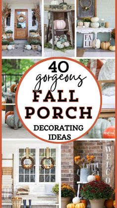 fall porch decorating ideas with pumpkins and gourds