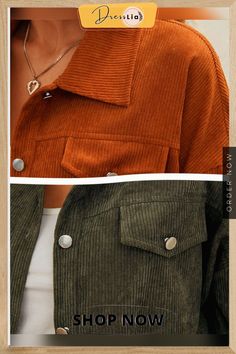 Corduroy Ribbed Solid Color Button Jacket for Women Trendy Corduroy Outerwear With Button Closure, Corduroy Button-up Outerwear, Coat Outfit Winter, Outfit Trench, Women Long Coat, Outfit Coat, Long Coat Outfit, Camel Coat Outfit, Soft Grunge Outfits