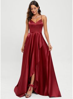 JJ's House Satin V-Neck <=200 Fall Spring Summer Winter A-line Plus General Leg Slit Crossed Straps High Low Simple Burgundy Height:5.8ft（176cm） Bust:32in（82cm）Waist:24in（61cm）Hips:35in（89cm） No Sweep Train Red Spaghetti Straps Prom Dresses. #JJ's House #Satin #VNeck #<=200 #Fall #Spring #Summer #Winter #Aline #Plus #General #LegSlit #CrossedStraps #HighLow #Simple #Burgundy #No #SweepTrain #Red #SpaghettiStraps #PromDresses Dance Theme, Hoco Inspo, Sweep Train Prom Dress, Dress Train, Spaghetti Strap Prom Dress, V Neck Prom Dresses, Two Piece Homecoming Dress, A Line Prom Dresses, Prom Dresses Online