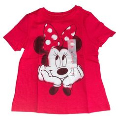 Toddler Girl Minnie Mouse Short Sleeve Shirt Size: 3t Cotton Minnie Mouse Shirt With Short Sleeves, Cute Minnie Mouse Shirt With Crew Neck, Red Short Sleeve Top With Minnie Mouse, Cute Minnie Mouse Crew Neck Shirt, Cute Red Mickey Mouse Top, Playful Minnie Mouse Short Sleeve Top, Fun Red Minnie Mouse Top, Cute Minnie Mouse Cotton Top, Playful Red Mickey Mouse Top