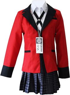 Yumeko Jabami School Uniform Full Set Step into the Thrilling World of Gambling with Our Yumeko Jabami Cosplay Costume! Immerse yourself in the high-stakes world of the Hyakkaou Private Academy with our meticulously crafted Yumeko Jabami School Uniform Cosplay Full Set. Made from high-quality uniform cloth, this 5-piece ensemble guarantees an authentic and comfortable cosplay experience.💸🃏 Red Fitted Anime Print Costume, Fitted Red Costume With Anime Print, Red Anime Print Costume, Red Harajuku Cosplay Costume For Themed Events, Fitted Harajuku Sets For Costume Party, Fitted Harajuku Style Sets For Costume Party, Red Anime Print Costume For Costume Party, Red Harajuku Style Cosplay Costume For Costume Party, Red Harajuku Cosplay Costume For Costume Party