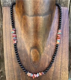 Southwestern 925 Sterling Silver Black Onyx Multi Stone Bead Necklace 18 Inch Best Offers Accepted! Handmade Southwestern Black Beaded Necklace, Handmade Southwestern Black Beads, Southwestern Black Beaded Necklaces For Gifts, Southwestern Black Beaded Necklace Gift, Southwestern Style Black Beaded Necklaces As Gift, Southwestern Style Black Beaded Necklaces For Gifts, Southwestern Style Black Beaded Necklace For Gift, Black Bohemian Necklaces With Polished Beads, Black Bohemian Necklace With Polished Beads