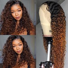 PRICES MAY VARY. 💖【Glueless Wigs Human Hair Material】:Brazilian curly human hair virgin remy lace front wigs, no synthetic hair or mixed animal hair, softness and smoothness, minimum shedding ,no tangle,comfortable against skin.suitable for daily use, office, dating or christmas gifts. 💖【Deep Wave Lace Front Wigs Human Hair Natural Looking】:150% density keep your hair looking full and natural, soft and comfortable,pre plucked with baby hair around perimeter to give a natural hairline and breat Ombre Lace Front Wig, Ombre Lace Front, Ombre Lace, Natural Human Hair, Curly Lace Front Wigs, Curly Human Hair Wig, Human Wigs, Deep Curly, Hair Brands