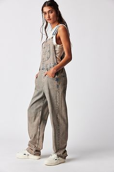 So essential and forever timeless overalls from our We The Free collection. **Fit:** Relaxed, slouchy silhouette **Features:** Bib-and-brace design, tapered legs, exaggerated bib pocket detail, rigid denim fabrication, varied distressing throughout **Why We | We The Free Ziggy Denim Overalls at Free People in Pink, Size: L Rose Bowl Flea Market, Fall Fit, Overalls Women, Denim Overalls, Pocket Detail, Tapered Legs, Boho Outfits, Assemblage, Wardrobe Staples