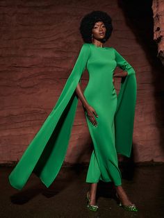 Feel beautiful in Gertie Long Sleeve Cutout Maxi Dress. Featuring an extra long split sleeve, this vibrant green maxi dress is sure to turn heads. Make a statement with the unique cutout and flowy fabric perfect for any occasion. Feel luxurious and confident in Gertie! Material: 100% Polyester Invisible zipper opening at the back Stretch Factor: Non Stretch Clean: Gentle machine wash Color may vary due to the lighting on images. The product images (without model) are the closest to the true colo Ombre Maxi Dress, Green Maxi Dress, Split Sleeve, Loose Maxi Dress, Flowy Fabric, Cutout Maxi Dress, Lantern Sleeve Dress, Green Maxi, Jumpsuits And Romper