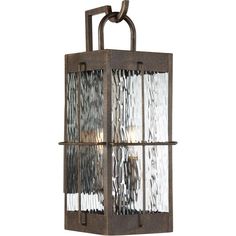 an outdoor wall light with two lights on it