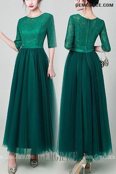 10% off now|Free shipping world-wide. Modest Green Aline Tulle Ankle Length Party Dress For Guests at GemGrace. Click to learn our pro custom-made service for wedding dress, formal dress. View #BridalPartyDresses for more ideas. Best Wedding Guest Dresses, Semi Formal Dresses, Bridal Party Dresses, Online Wedding Dress, Ankle Length, Semi Formal, Wedding Guest Dress, Autumn Winter Fashion, Long Dress