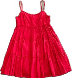 Red Sleeveless Cotton Sundress, Solid Color Summer Sleeveless Dress With Ruffles, Red Cotton Sleeveless Sundress, Sleeveless Cotton Mini Dress With Ruffles, Red Ruffled Sleeveless Sundress, Sleeveless Cotton Midi Dress With Ruffles, Cotton Sleeveless Ruffled Mini Dress, Cotton Sleeveless Mini Dress With Ruffles, Red Summer Dress With Ruffled Straps