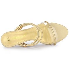 The clear wedge-heel sandals give great support and comfort for all-day wear. These clear-heeled sandals are made of faux leather and soft material. You can wear them all day long. Perfect for parties, offices, dates, cocktails, nightclubs, and other special occasions. Paired well with dresses, skirts, or jeans to complete a casual look. High Heel Sandals With Clear Strap, Synthetic High Heel Sandals With Clear Strap, Sandals With Transparent Straps And Block Heel, Synthetic Sandals With Transparent Straps And Block Heel, Gold Heels With Clear Strap For Spring, Synthetic Open Toe Heels With Clear Strap, Clear Synthetic Block Heel Sandals, Clear Wedge Heels With Clear Strap, Round Toe Jelly Sandals With Transparent Straps