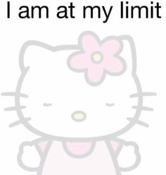 an image of hello kitty saying i am at my limit