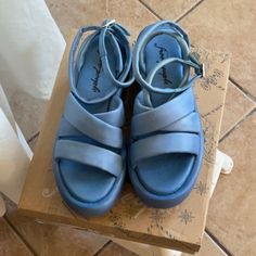 ****No Low Ball Offers!!!**** This Listing Is For A Brand New With Tags In Box Pair Of Free People Carnival Cobalt (Blue) Leather Harper Platform Sandals Size 40/9. Please Look At All Pictures (There Is Some Fading And Marks, Probably Display Model And Price Adjusted Because Of This) And Ask Any Questions That You May Have. *****No Low Ball Offers!!!**** Thank You For Looking And God Bless !!!! Free People Shoes, Blue Leather, God Bless, Platform Sandals, Cobalt Blue, Cobalt, Carnival, Free People, Women Shoes