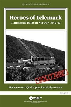 a book cover with the title hero of telemark, written in black and white