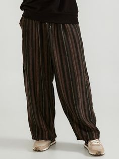 Editor's NotesThese pants feature wide fit, unique striped pattern, waistband with drawstring. It can be styled in various ways.- Wide fit- Striped pattern- Waistbanding with drawstring- Logo label point on back pocketMeasurements(in.)One size- Length: 37.80 in.- Waist: 12.60-20.08 in.- Thigh: 16.14 in.- Rise: 16.14 in.- Hem: 10.63 in.*Model info: 5' 7 / 143.3 lbsComposition & Care- 100% Polyester- Please check the care labelDesigner- by CARGOBROS Balloon Pants, Trousers, Balloons, Mens Outfits, Pants, Clothes