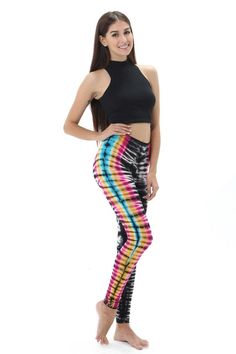 Yoga Legging Rainbow Zebra Pattern Tie Dye, Psychedelic leggings, Boho leggings. Tie dye cosmic leggings that are handmade and crafted by artisans. These are extremely lightweight and have a nice combination of spandex and Viscose. A high waist pair of leggings that offer maximum mobility and flexibility.  The best yoga leggings around, they have an extremely smooth feel with intricate multi-colored Zebra design. We use only all natural, environmentally friendly dyes as we believe in sustainable business practices. Tie Dye leggings in a Rainbow color pattern, perfect for yoga, pilates, workout, traveling or just lounging.  A high rise legging with good core compression. Perfect for music festivals, lounging around or casual wear. Cotton rayon Spandex leggings. Casual Tie Dye Leggings For Spring, Summer Festival Leggings, Multicolor Full Length Leggings For Summer, Spring Tie Dye Stretch Leggings, Spring Tie-dye Stretch Leggings, Summer Festival Stretch Leggings, Casual Tie Dye Leggings For Summer, Casual Summer Tie Dye Leggings, Stretch Tie Dye Leggings For Summer