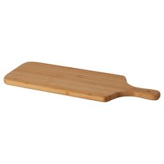 a wooden cutting board on a white background