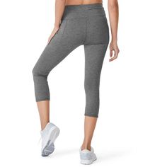 The EVERACTIVE Capri Legging is the definition of lifewear, pairing a sporty look and fit with ultra comfy fabric. Perfect for warm weather exercise and easy-breezy comfort. Comfortable Moisture-wicking Workout Leggings, Casual Activewear For Running With Ribbed Waistband, Casual Activewear With Ribbed Waistband For Running, Sports Bottoms With Medium Support In Gray, Stretch Athleisure Leggings, Athleisure Stretch Leggings For Sports, Sports Leggings With Comfort Stretch And Go-dry Technology, Comfort Stretch Yoga Pants With Comfort Waistband For Sports, Casual High Stretch Sweat Resistant Yoga Pants