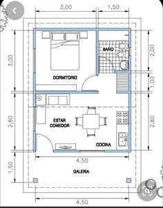 a blueprinted floor plan for a bedroom and living room with an attached bathroom