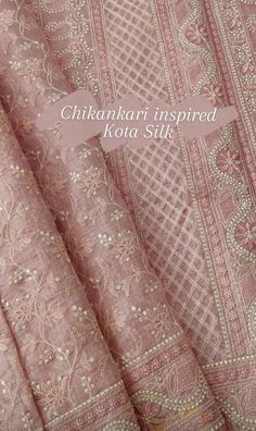 Chickenkari Blouse Designs, Chickenkari Suits Designs, Chikankari Aesthetic, Chickenkari Saree, Qabool Hai, Clothing Fabric Patterns, Simple Saree Designs, Lehenga Fabric, Fancy Sarees Party Wear