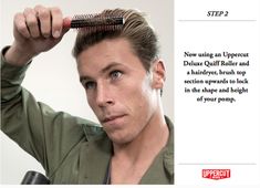 How to Style A Pomp - With Uppercut Deluxe Mens Slicked Back Hairstyles, Guy Haircuts Long, Pompadour Hairstyle, Men Haircut Styles, Slicked Back Hair, Mens Haircuts Short, Mens Hairstyles Short, Pompadour