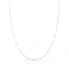 Giorgia Link Chain Necklace - Sterling Silver Modern White Necklace With Cable Chain, White Sterling Silver Snake Chain Necklace, White Link Necklace With Silver Chain, Classic White Link Chain Necklace, Minimalist White Silver Chain Necklace, Modern White Chain Necklace With Adjustable Chain, White Silver Link Chain Necklace, Everyday Silver Link Chain Necklace, Everyday White Gold Link Chain Necklace