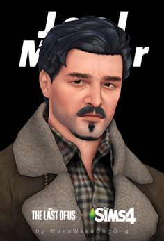 an animated man with a mustache and coat