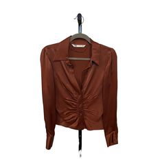 Never Worn Brand New Top Size Medium Ref #4437/269/700 Satin Top, New Top, Brown Orange, Zara Tops, Button Downs, Top Blouse, Blouses, Zara, Womens Tops