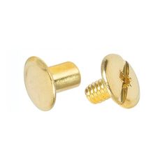 a pair of gold toned screws with a bee on the front and back of them