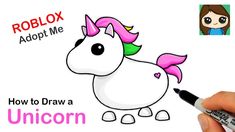 how to draw a cartoon unicorn with colored pencils